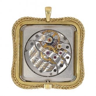 Swiss 18 carat gold pendant watch with double signature Circa 1960