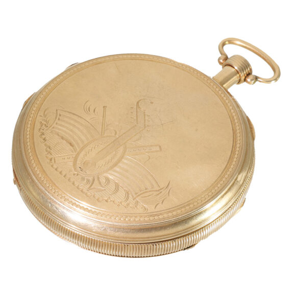 Swiss 18 carat gold exceptionally large music watch Circa 1800 Swiss 18 carat gold exceptionally large music watch Circa 1800