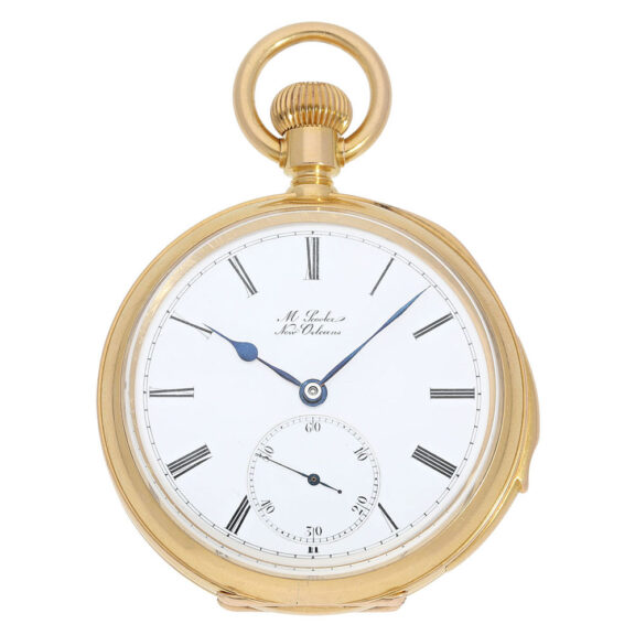 Swiss gold open faced minute repeating watch Circa 1883