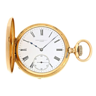 Swiss gold half hunting cased pocket watch Circa 1889 Swiss gold half hunting cased pocket watch Circa 1889