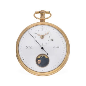 Swiss 18 carat gold watch with mock pendulum Circa 1800