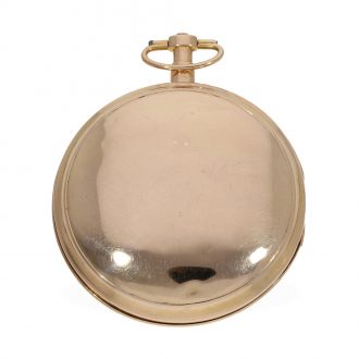 Swiss 18 carat gold watch with mock pendulum Circa 1800