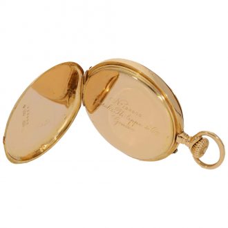 Swiss 18 carat gold watch with very unusual dial Circa 1900