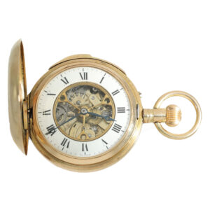 French 14 carat gold technically highly interesting pocket watch Circa 1855