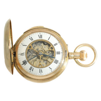 French 14 carat gold technically highly interesting pocket watch Circa 1855