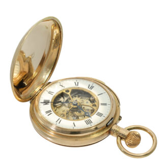 French 14 carat gold technically highly interesting pocket watch Circa 1855 French 14 carat gold technically highly interesting pocket watch Circa 1855