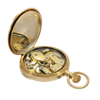 French 14 carat gold technically highly interesting pocket watch Circa 1855 French 14 carat gold technically highly interesting pocket watch Circa 1855