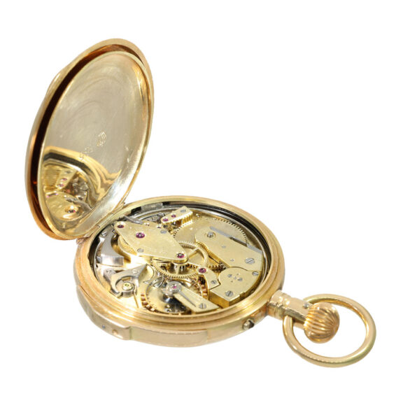 French 14 carat gold technically highly interesting pocket watch Circa 1855 French 14 carat gold technically highly interesting pocket watch Circa 1855