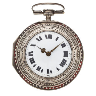 Large Austrian silver horn pair cased watch Circa 1800