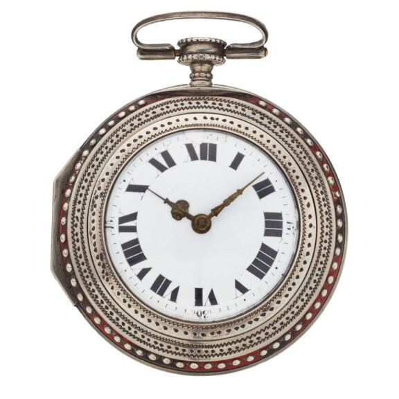 Large Austrian silver horn pair cased watch Circa 1800