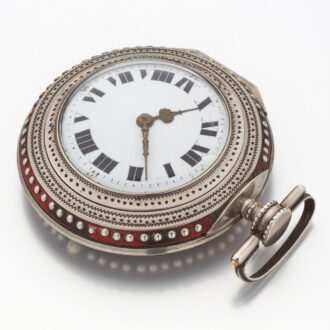 Large Austrian silver horn pair cased watch Circa 1800