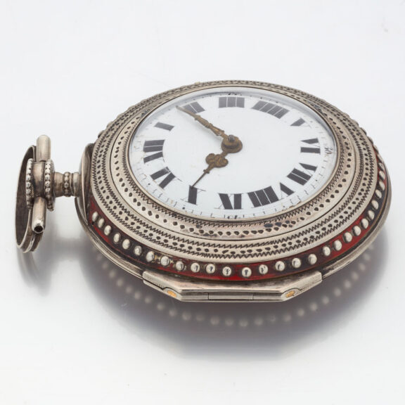 Large Austrian silver horn pair cased watch Circa 1800 Large Austrian silver horn pair cased watch Circa 1800