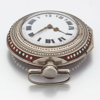 Large Austrian silver horn pair cased watch Circa 1800
