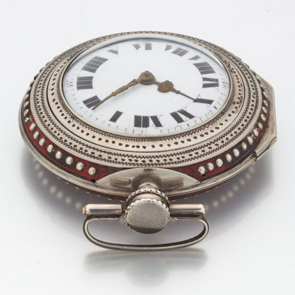 Large Austrian silver horn pair cased watch Circa 1800 Large Austrian silver horn pair cased watch Circa 1800