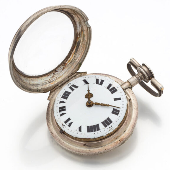 Large Austrian silver horn pair cased watch Circa 1800 Large Austrian silver horn pair cased watch Circa 1800