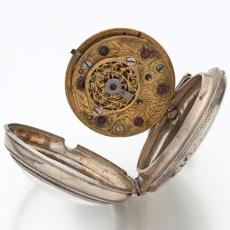 Large Austrian silver horn pair cased watch Circa 1800