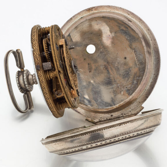 Large Austrian silver horn pair cased watch Circa 1800 Large Austrian silver horn pair cased watch Circa 1800