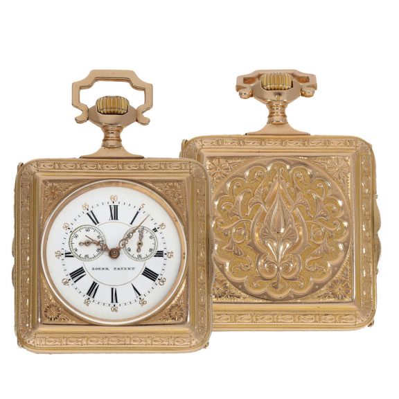 English 18 carat gold “Perpetuelle” in a magnificent case Circa 1880 English 18 carat gold “Perpetuelle” in a magnificent case Circa 1880