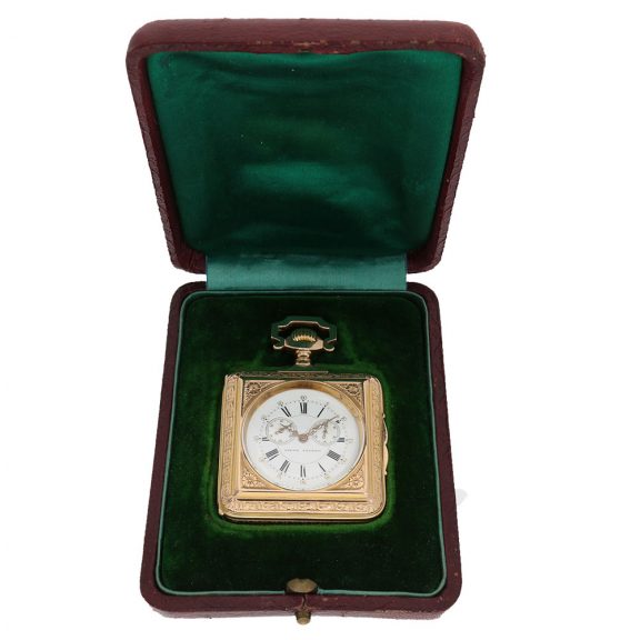 English 18 carat gold “Perpetuelle” in a magnificent case Circa 1880 English 18 carat gold “Perpetuelle” in a magnificent case Circa 1880