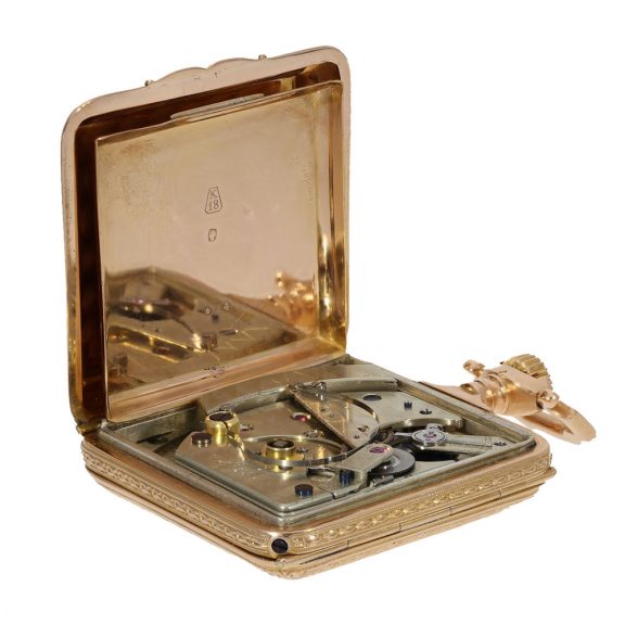 English 18 carat gold “Perpetuelle” in a magnificent case Circa 1880 English 18 carat gold “Perpetuelle” in a magnificent case Circa 1880