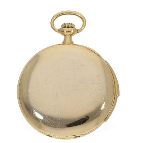 Swiss 18K gold minute repeating pocket watch Circa 1905 Swiss 18 carat gold minute repeater pocket watch Circa 1905