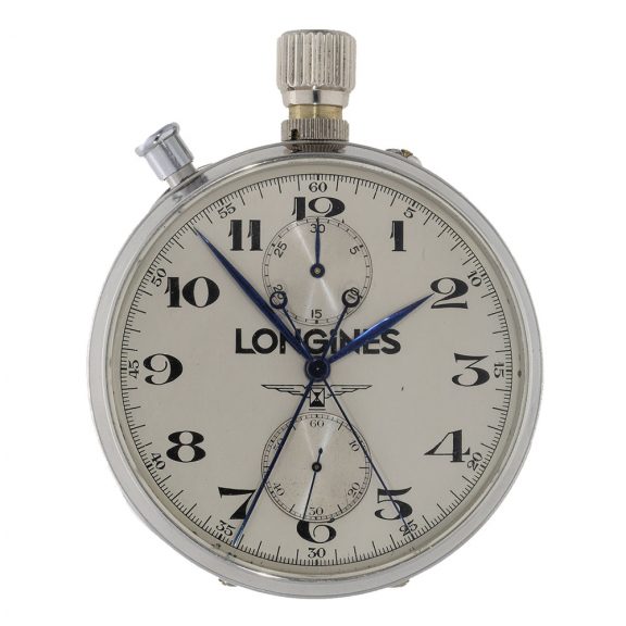 Swiss steel open faced split seconds chronograph Circa 1953