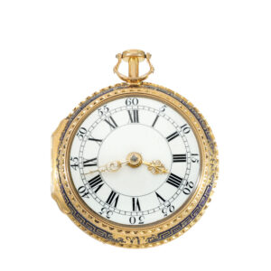 English 22 carat gold enamel double cased watch Circa 1769