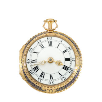 English 22 carat gold enamel double cased watch Circa 1769