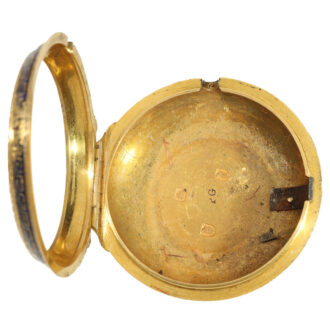 English 22 carat gold enamel double cased watch Circa 1769