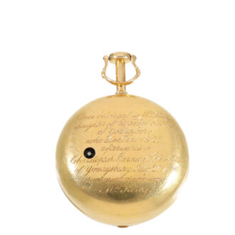 English 22 carat gold enamel double cased watch Circa 1769