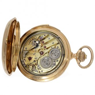 Swiss 14 carat gold savonnette with minute repeater Circa 1900