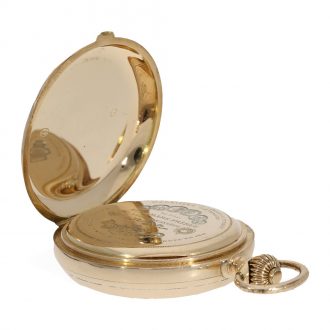 Swiss 14 carat gold savonnette with minute repeater Circa 1900