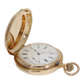 Swiss 14 carat gold savonnette with minute repeater Circa 1900