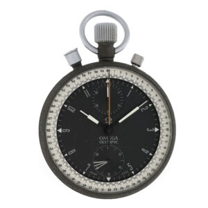 Swiss coated metal split seconds chronograph new old stock Circa 1964