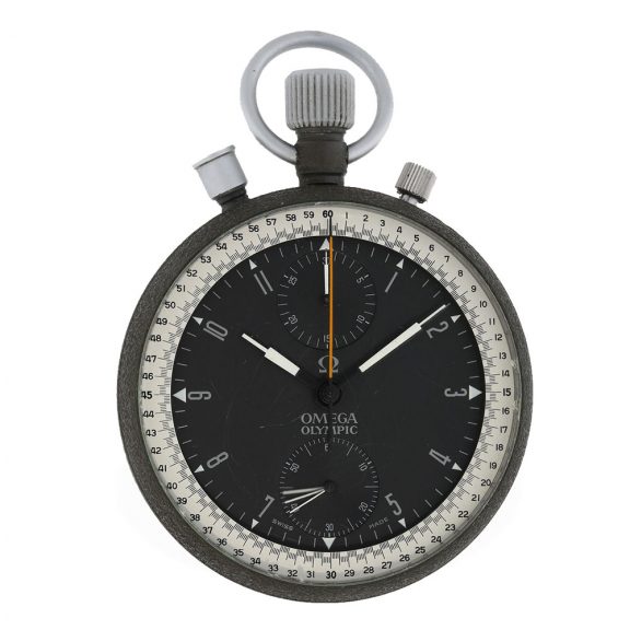 Swiss coated metal split seconds chronograph new old stock Circa 1964