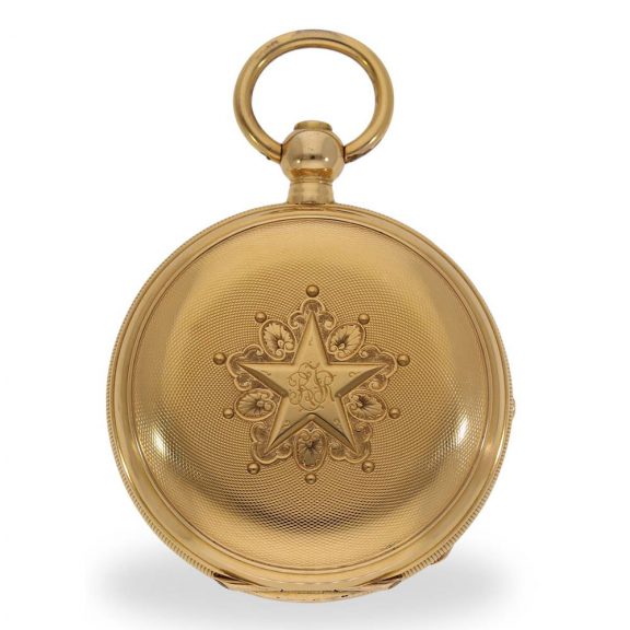 Swiss gold watch with chronometer escapement Circa 1885 Swiss gold watch with chronometer escapement Circa 1885
