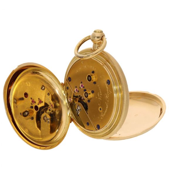Swiss gold watch with chronometer escapement Circa 1885 Swiss gold watch with chronometer escapement Circa 1885