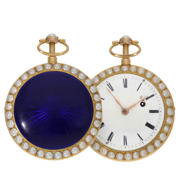 French 18 carat gold and enamel verge watch Circa 1800 French 18 carat gold and enamel verge watch Circa 1800