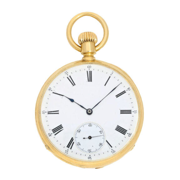 Swiss gold open faced chronometer watch Circa 1878