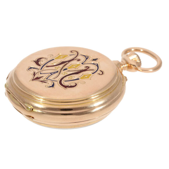 Swiss pink gold repeating astronomical pocket watch Circa 1886 Swiss pink gold repeating astronomical pocket watch Circa 1886