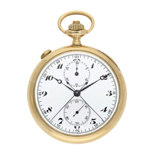 Swiss 18 carat gold split seconds chronograph Circa 1920