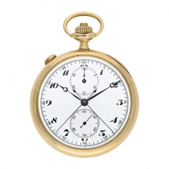 Swiss 18 carat gold split seconds chronograph Circa 1920