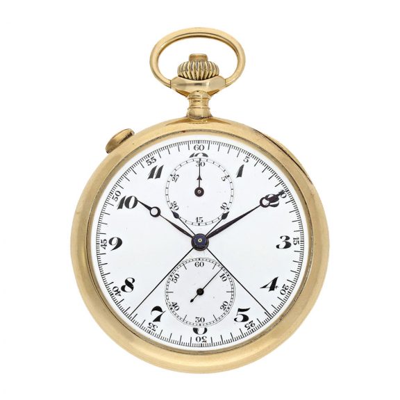 Swiss 18 carat gold split seconds chronograph Circa 1920