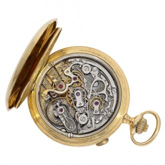 Swiss 18 carat gold split seconds chronograph Circa 1920
