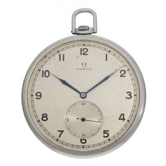 Swiss steel oversized Art déco pocket watch Circa 1935