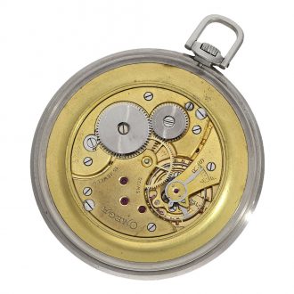 Swiss steel oversized Art déco pocket watch Circa 1935