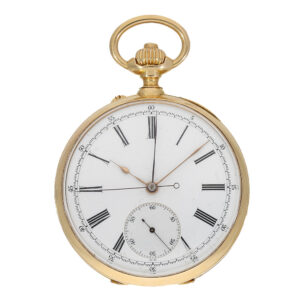 French gold lever pocket watch with chronograph Circa 1890