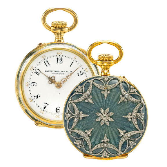 Swiss gold, enamel, and diamond-set watch Circa 1907
