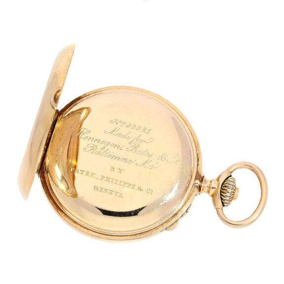 Swiss gold watch with split seconds chronograph Circa 1891 Swiss gold watch with split seconds chronograph Circa 1891