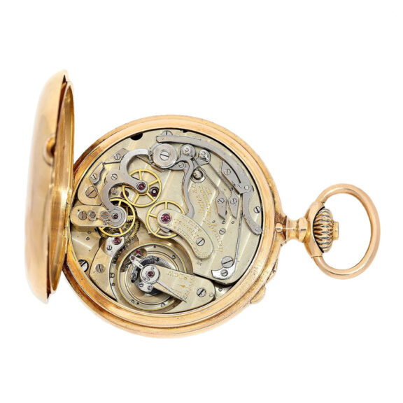 Swiss gold watch with split seconds chronograph Circa 1891 Swiss gold watch with split seconds chronograph Circa 1891